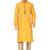 Yellow art silk mens  kurta with churidar set
