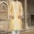 Dark fawn art silk mens  kurta with churidar set