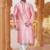 Pink  art silk mens  kurta with churidar set