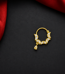 gold bridal nath with cz stone