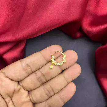 gold bridal nath with cz stone 3