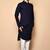 Navy blue cotton blendmens  kurta with churidar set