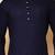 Navy blue cotton blendmens  kurta with churidar set