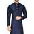 Navy blue art silk mens  kurta with churidar set