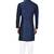 Navy blue art silk mens  kurta with churidar set