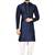 Navy blue art silk mens  kurta with churidar set