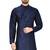 Navy blue art silk mens  kurta with churidar set