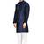 Navy blue art silk mens  kurta with churidar set