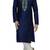 Navy blue dobi dupionmens  kurta with churidar set