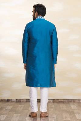 Feeroze art silk mens  kurta with churidar set 2