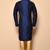 Navy blue art silk mens  kurta with churidar set