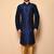Navy blue art silk mens  kurta with churidar set