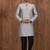 Grey art silk mens  kurta with churidar set