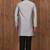 Grey art silk mens  kurta with churidar set