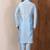 Blue art silk mens  kurta with churidar set