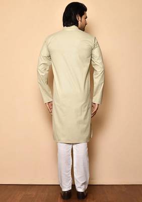 Brown cotton blendmens  kurta with churidar set 2