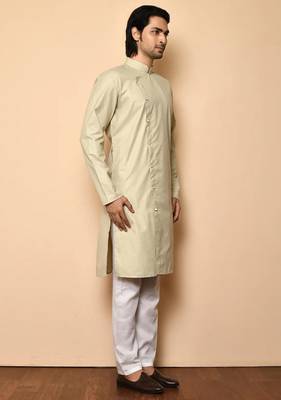 Brown cotton blendmens  kurta with churidar set 3