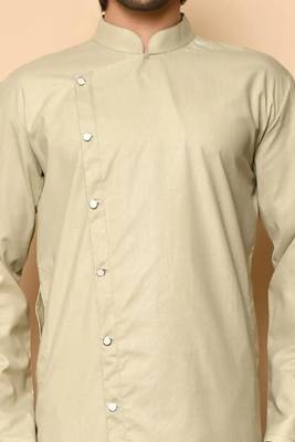 Brown cotton blendmens  kurta with churidar set 4