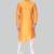 Orange  art silk mens  kurta with churidar set