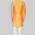 Orange  art silk mens  kurta with churidar set