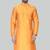 Orange  art silk mens  kurta with churidar set