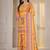 Orange Floral Printed Pakistani Style Kurta Palazzo Set with Dupatta