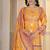 Orange Floral Printed Pakistani Style Kurta Palazzo Set with Dupatta