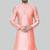 Pink  art silk mens  kurta with churidar set