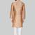 Gold art silk mens  kurta with churidar set