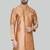 Gold art silk mens  kurta with churidar set