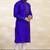 Royal blue art silk mens  kurta with churidar set