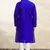 Royal blue art silk mens  kurta with churidar set