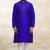 Royal blue art silk mens  kurta with churidar set