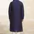Navy blue tufetta mens  kurta with churidar set