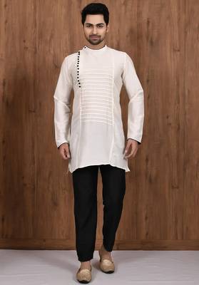 Lemon  cotton blendmens  kurta with churidar set 1