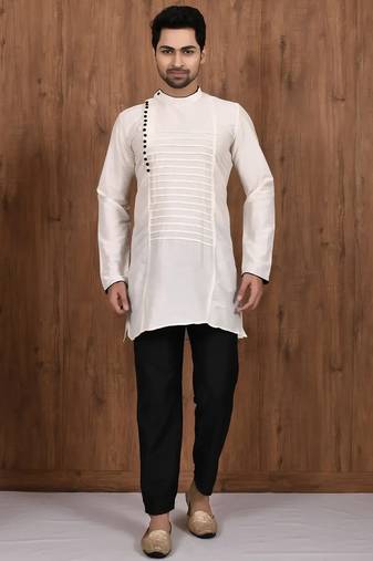 Lemon  cotton blendmens  kurta with churidar set