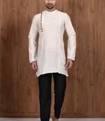 Lemon  cotton blendmens  kurta with churidar set