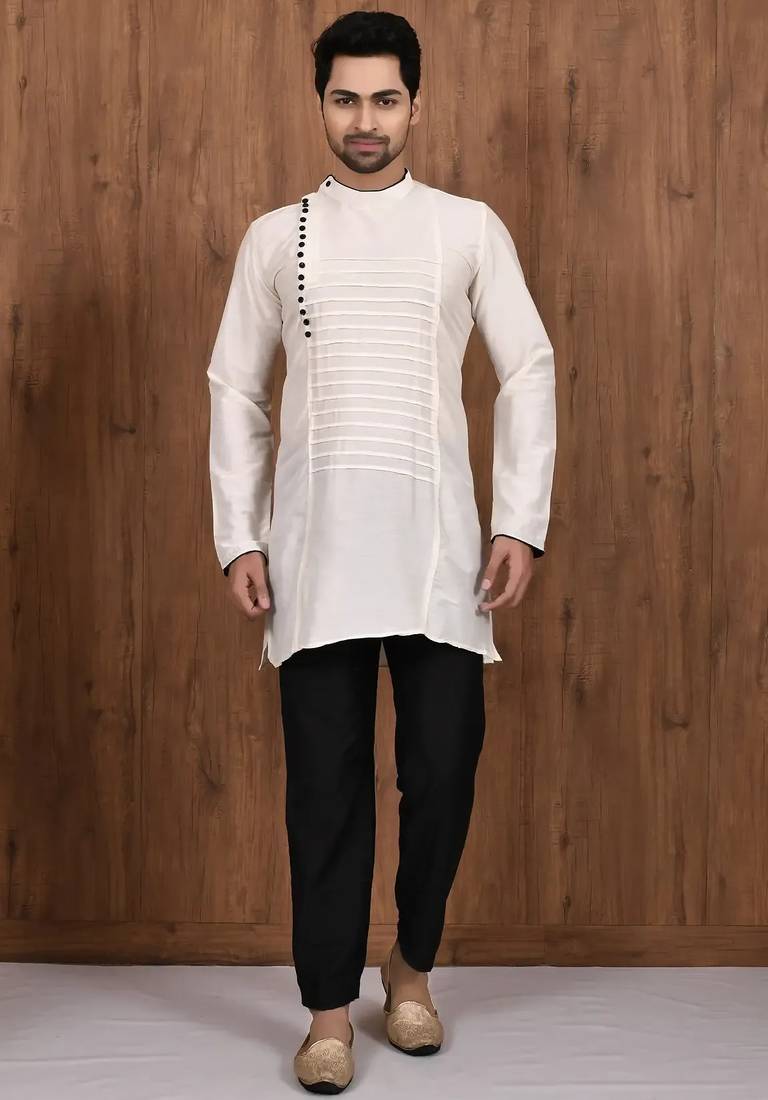 Lemon  cotton blendmens  kurta with churidar set