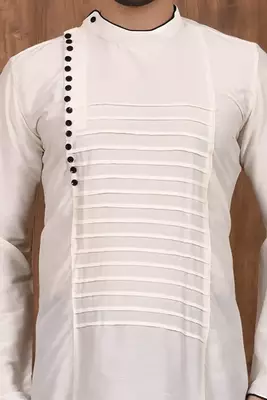 Lemon  cotton blendmens  kurta with churidar set 4