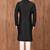 Black art silk mens  kurta with churidar set