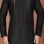 Black art silk mens  kurta with churidar set
