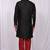 Black art silk mens  kurta with churidar set