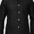 Black art silk mens  kurta with churidar set