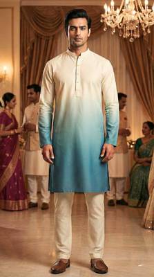 Morpeach plain rayon printedmen's kutra and payjama 1