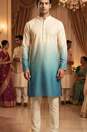 Morpeach plain rayon printedmen's kutra and payjama