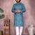 Blue sequence work and print kurta and payjama