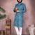 Blue sequence work and print kurta and payjama