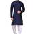 Navy blue cotton blendmens  kurta with churidar set