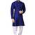 Royal blue art silk mens  kurta with churidar set