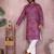 Pink sequence work and print kurta and payjama